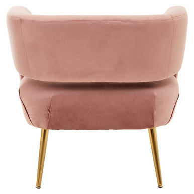 Larissa Pink Velvet Curved Accent Chair