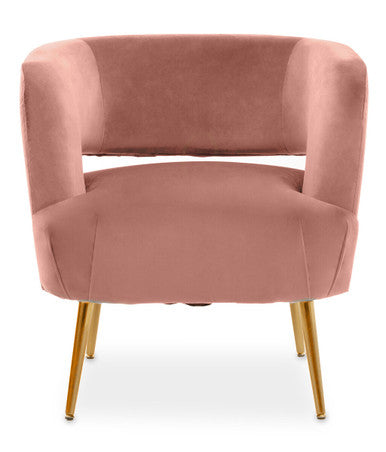 Larissa Pink Velvet Curved Accent Chair
