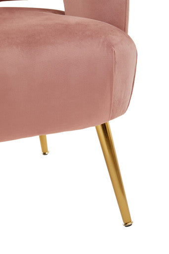 Larissa Pink Velvet Curved Accent Chair