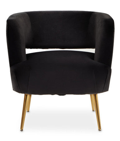 Larissa Black Velvet Curved Accent Chair