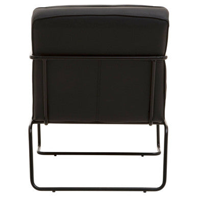 New Foundry Leather Effect Black Chair