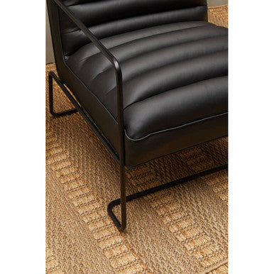 New Foundry Leather Effect Black Chair