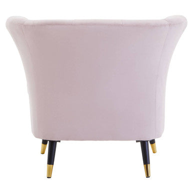 Loretta Dusky Pink Velvet Curved Accent Chair
