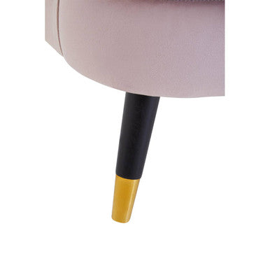 Loretta Dusky Pink Velvet Curved Accent Chair