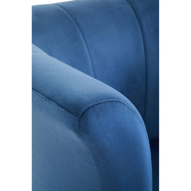 Loretta Midnight Blue Velvet Curved Accent Chair