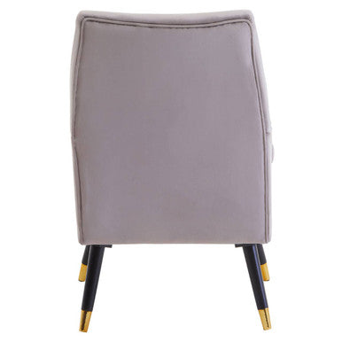 Loretta Mink Velvet Accent Chair With Wooden Legs