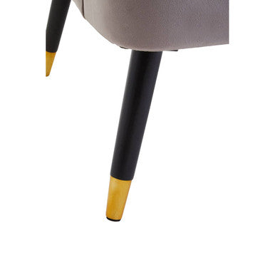 Loretta Mink Velvet Accent Chair With Wooden Legs