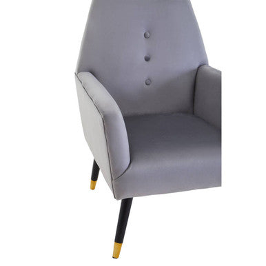 Loretta Grey Velvet Button Detail Chair