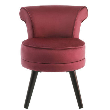 Kids Loretta Wine Velvet Chair
