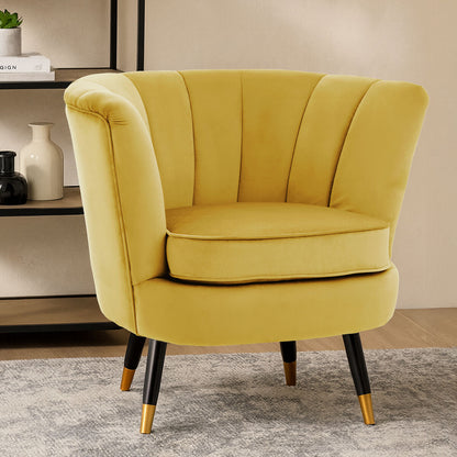 Loretta Pistachio Velvet Shell Accent Chair