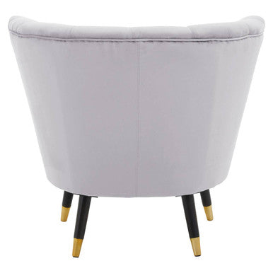 Loretta Grey Velvet Shell Accent Chair