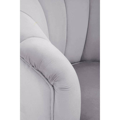 Loretta Grey Velvet Shell Accent Chair