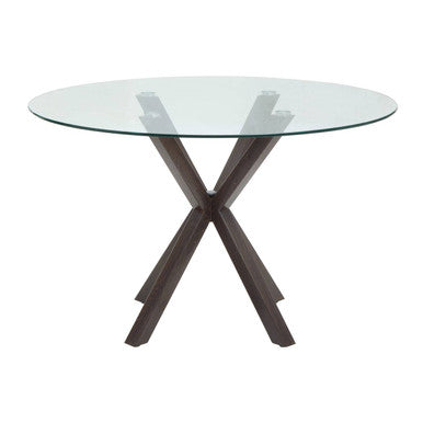 Salford Round Dining Table With Black Wood Effect Metal Legs