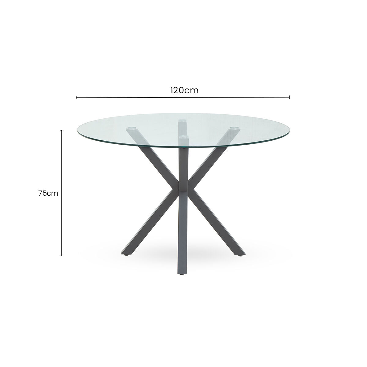 Salford Round Dining Table With Grey Metal Legs