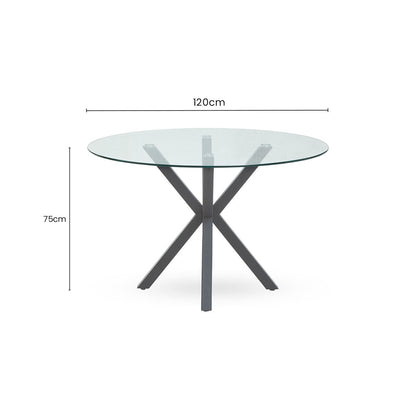 Salford Round Dining Table With Grey Metal Legs