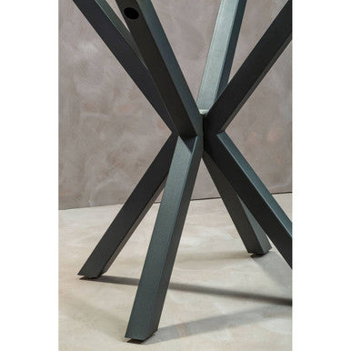 Salford Round Dining Table With Grey Metal Legs
