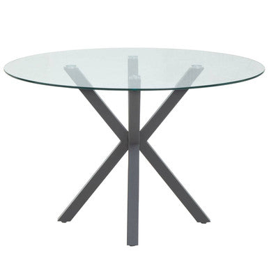 Salford Round Dining Table With Grey Metal Legs