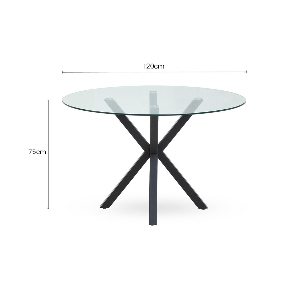 Salford Round Dining Table With Black Metal Legs