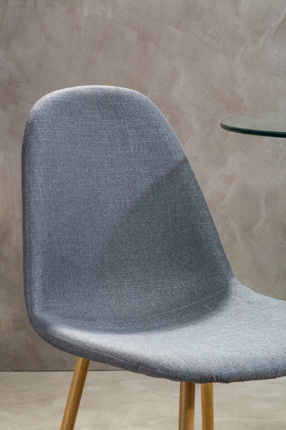 Salford Grey Dining Chair With Wood Effect Legs