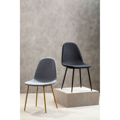 Salford Grey Dining Chair With Wood Effect Legs