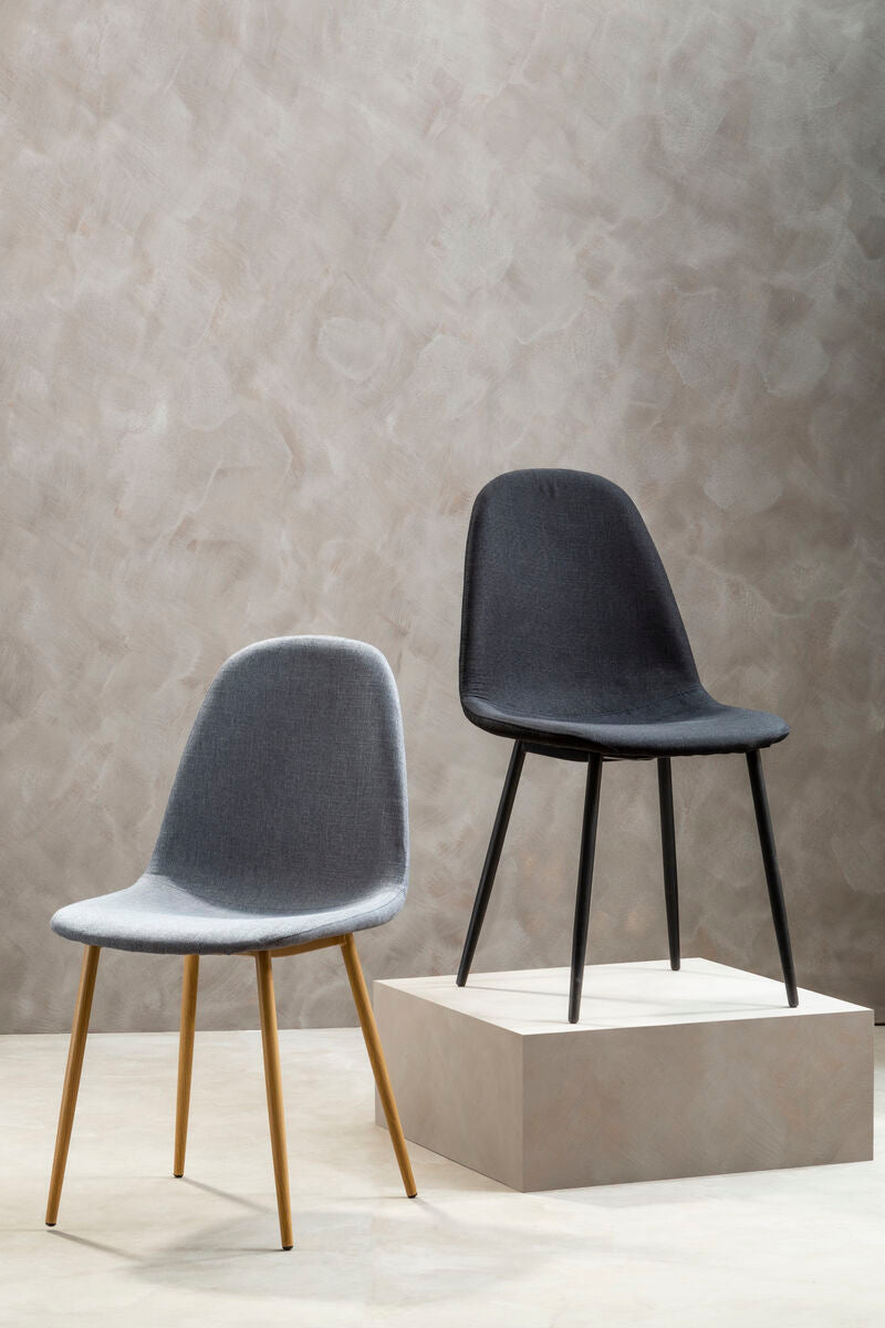 Salford Grey Dining Chair With Wood Effect Legs