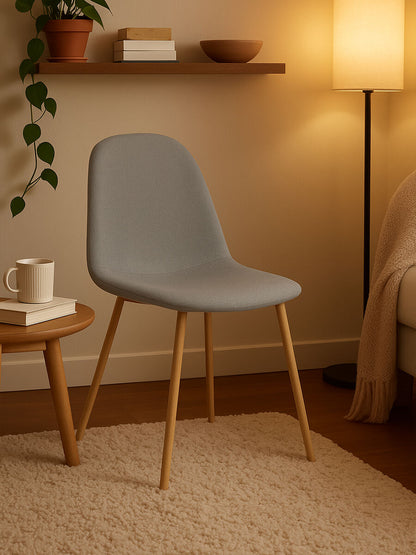Salford Grey Dining Chair With Wood Effect Legs