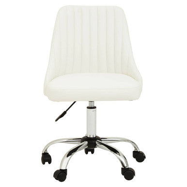 Brent Off White Leather Effect Home Office Chair