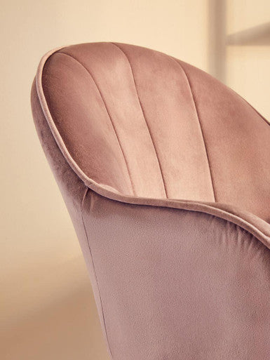 Brent Pink Velvet And Gold Home Office Chair