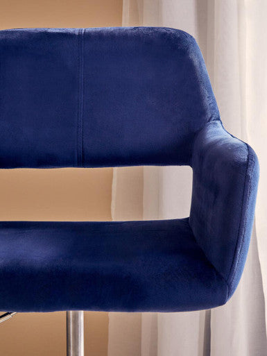 Brent Navy Velvet And Chrome Base Home Office Chair