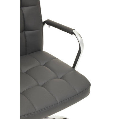 Brent Grey Leather Effect And Chrome Home Office Chair