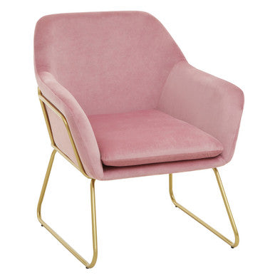 Xander Pink Velvet Modern Accent Chair