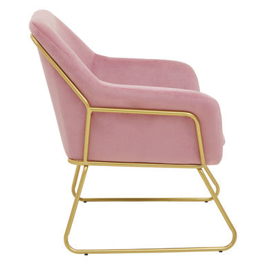Xander Pink Velvet Modern Accent Chair
