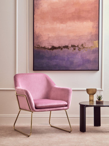 Xander Pink Velvet Modern Accent Chair