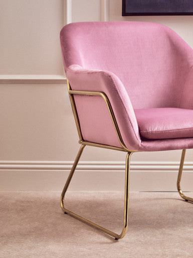 Xander Pink Velvet Modern Accent Chair