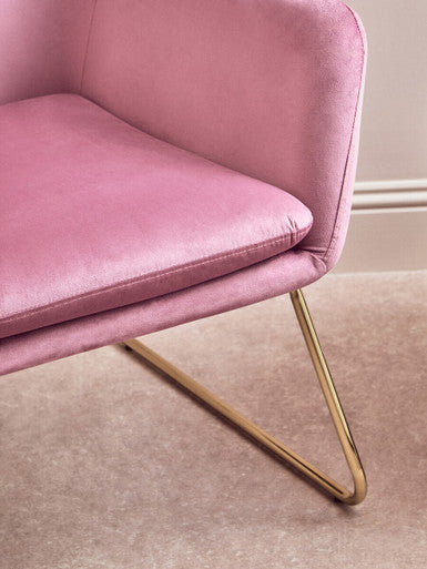 Xander Pink Velvet Modern Accent Chair