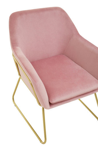 Xander Pink Velvet Modern Accent Chair