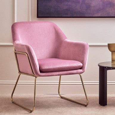 Xander Pink Velvet Modern Accent Chair