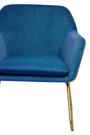 Xander Midnight Blue Velvet Modern Accent Chair