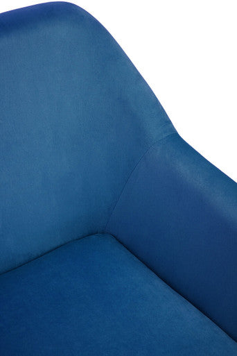 Xander Midnight Blue Velvet Modern Accent Chair