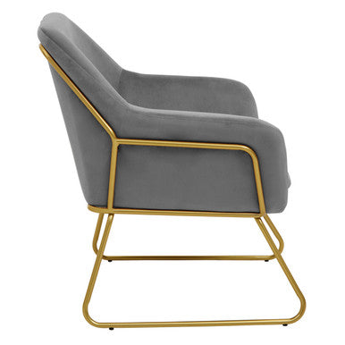 Xander Grey Velvet Modern Accent Chair