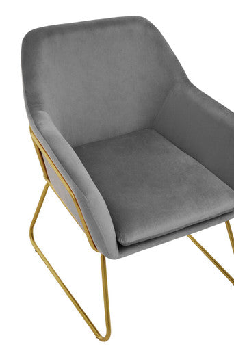 Xander Grey Velvet Modern Accent Chair