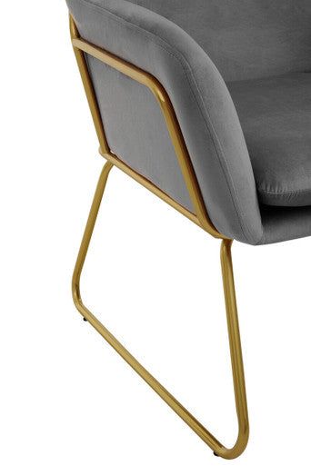 Xander Grey Velvet Modern Accent Chair
