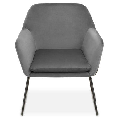 Xander Grey Velvet and Black Frame Accent Chair