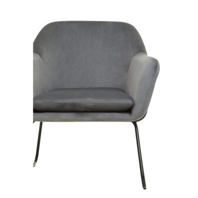 Xander Grey Velvet and Black Frame Accent Chair