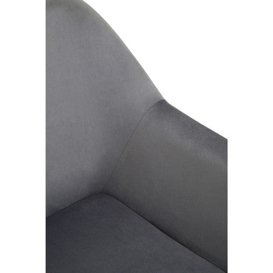 Xander Grey Velvet and Black Frame Accent Chair