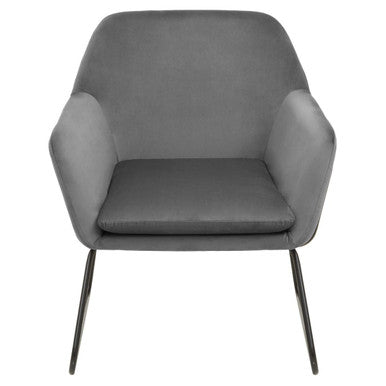Xander Grey Velvet and Black Frame Accent Chair