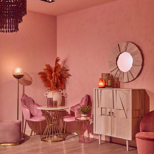 Tian Pink Velvet Dining Chair With Gold Metal Legs