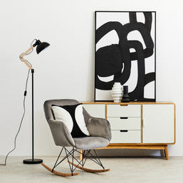 Stockholm Small Grey Velvet Rocking Chair