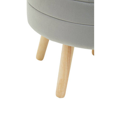 Ivy Grey Velvet Stool