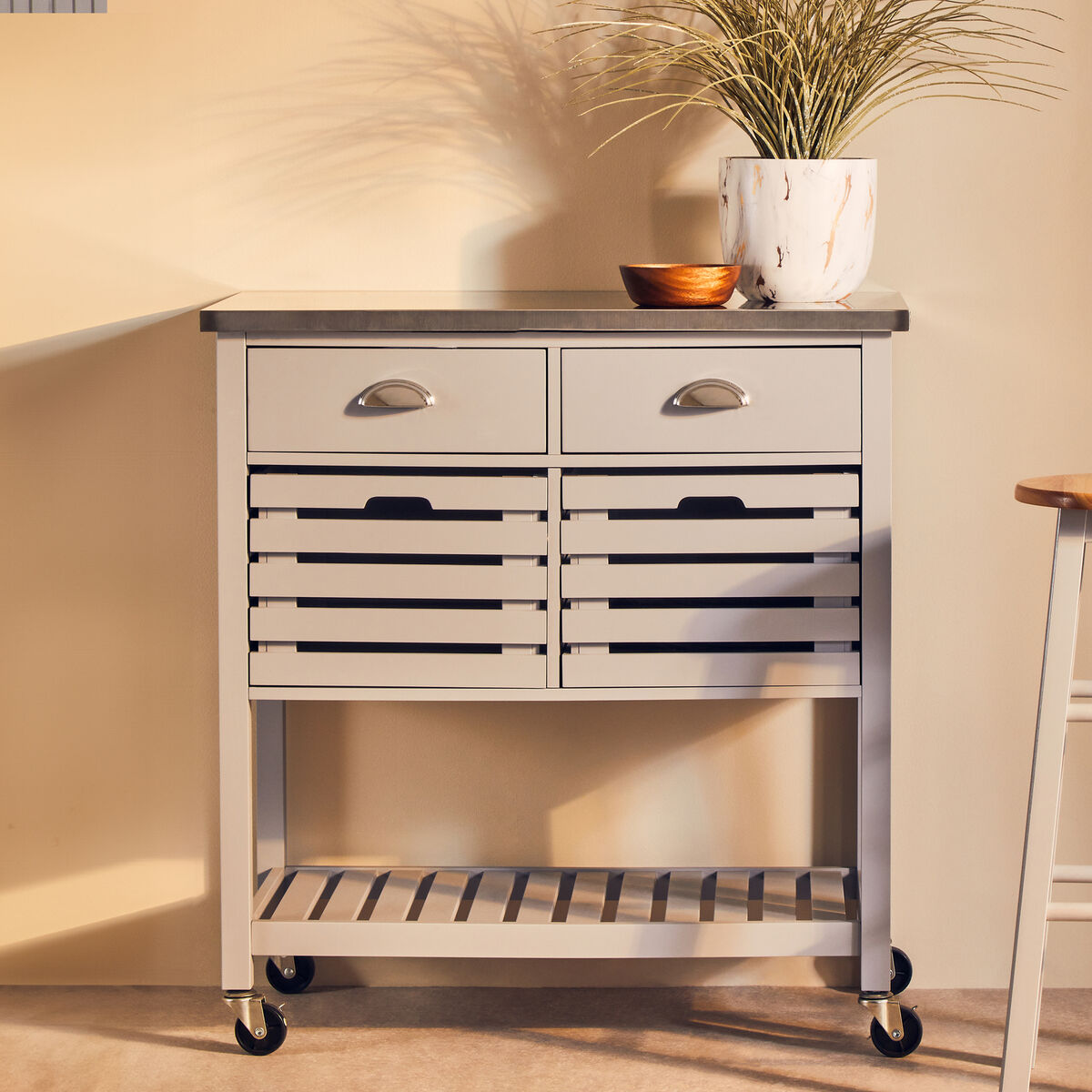 Frankfurt Grey Kitchen Trolley